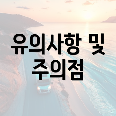 유의사항 및 주의점
