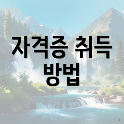 자격증 취득 방법