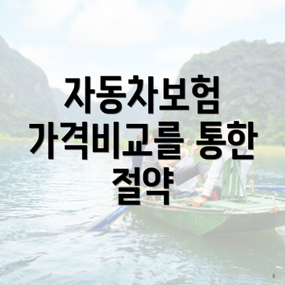 자동차보험 가격비교를 통한 절약