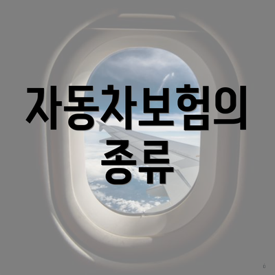 자동차보험의 종류