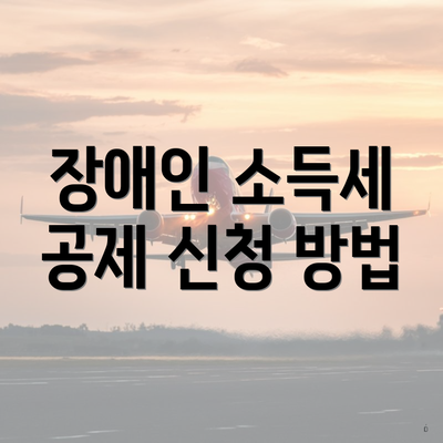 장애인 소득세 공제 신청 방법