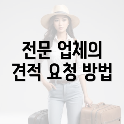 전문 업체의 견적 요청 방법