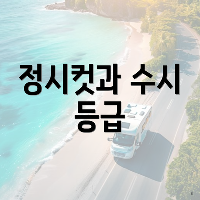 정시컷과 수시 등급