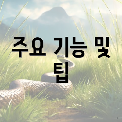 주요 기능 및 팁