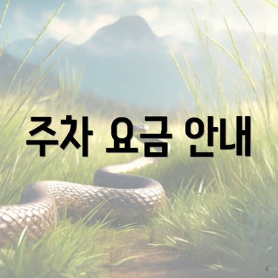 주차 요금 안내