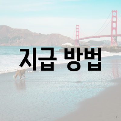 지급 방법