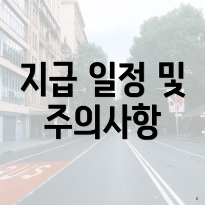 지급 일정 및 주의사항