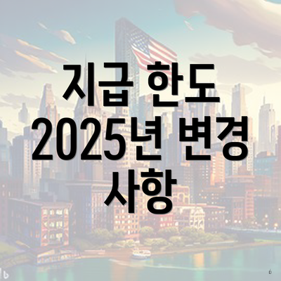 지급 한도 2025년 변경 사항