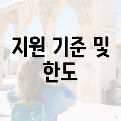 지원 기준 및 한도