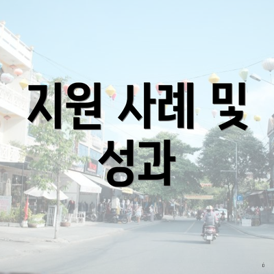 지원 사례 및 성과
