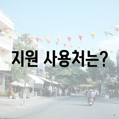 지원 사용처는?