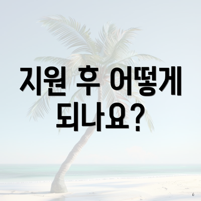 지원 후 어떻게 되나요?