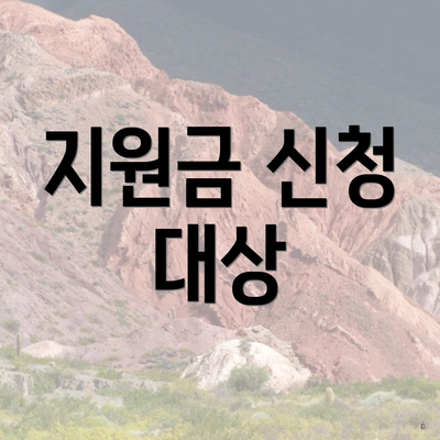 지원금 신청 대상