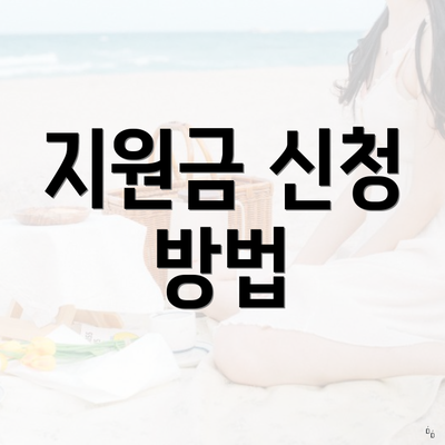 지원금 신청 방법