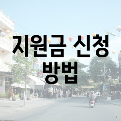 지원금 신청 방법