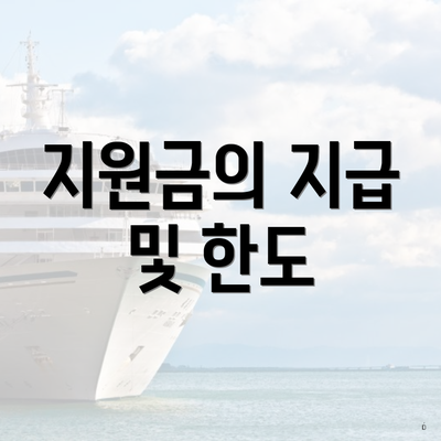 지원금의 지급 및 한도