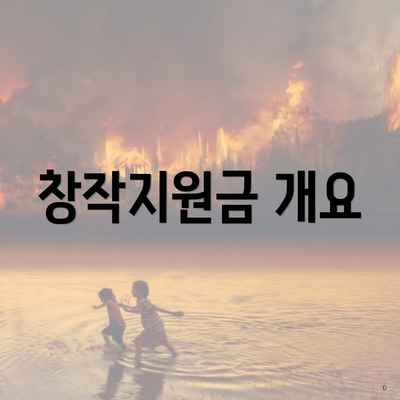 창작지원금 개요