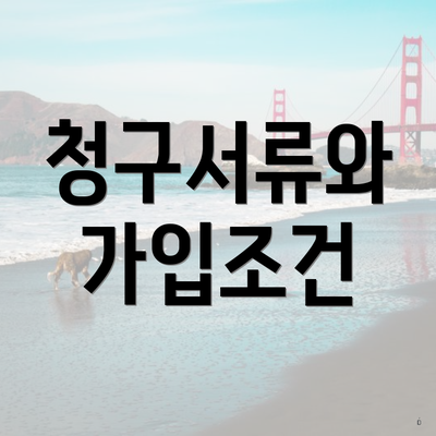 청구서류와 가입조건