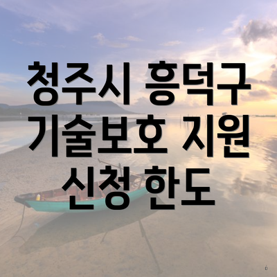 청주시 흥덕구 기술보호 지원 신청 한도