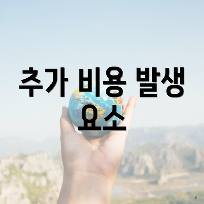 추가 비용 발생 요소