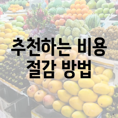 추천하는 비용 절감 방법