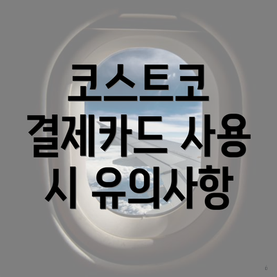 코스트코 결제카드 사용 시 유의사항