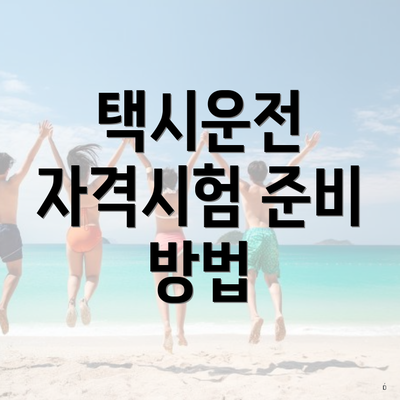 택시운전 자격시험 준비 방법