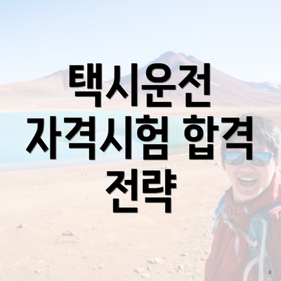 택시운전 자격시험 합격 전략