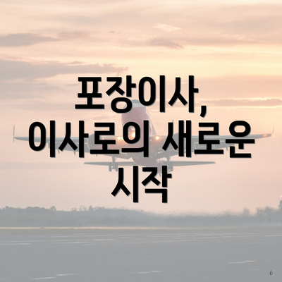 포장이사, 이사로의 새로운 시작
