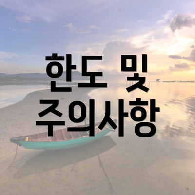 한도 및 주의사항