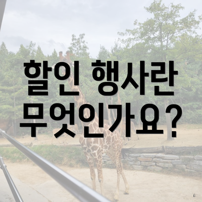 할인 행사란 무엇인가요?